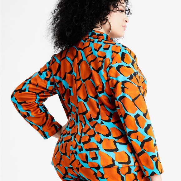 Ashley Stewart Animal Colorblock Knit Blazer Size 18 - Picture 8 of 8